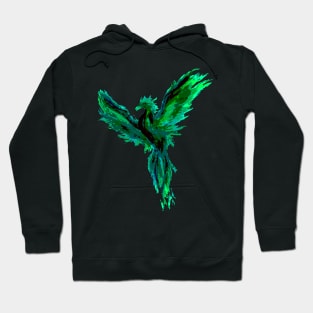 Green Posterized Pheonix Hoodie